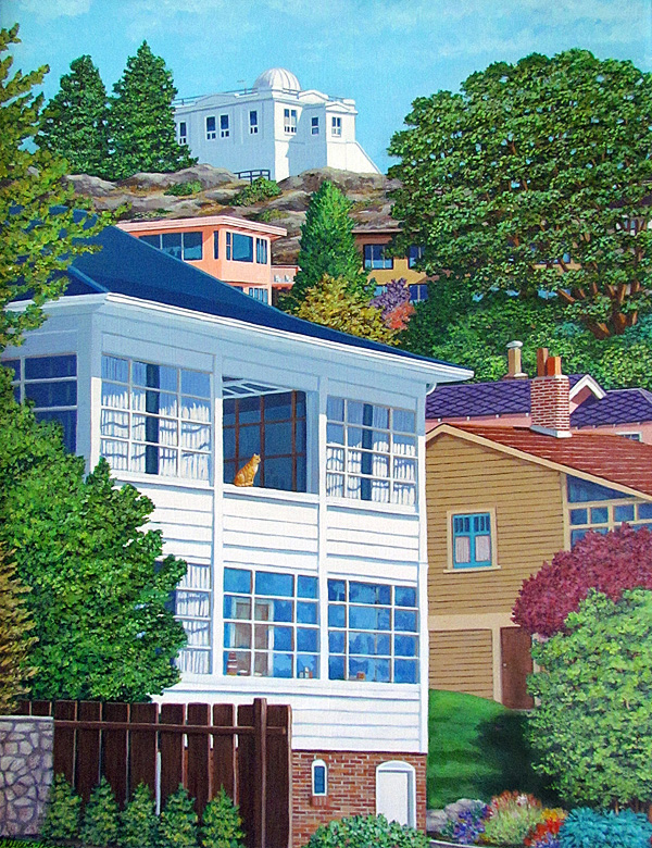 CAT IN THE WINDOW Acrylic painting Barbara Weaver-Bosson