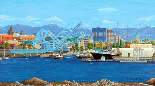 LOOKING SOUTH TO THE BLUE BRIDGE by Barbara Weaver-Bosson